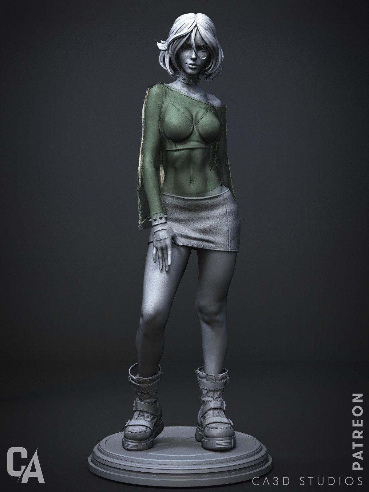 Rogue X-Men 3D Print Collectible Statue: Iconic Mutant Figure with Optional NSFW Variant!