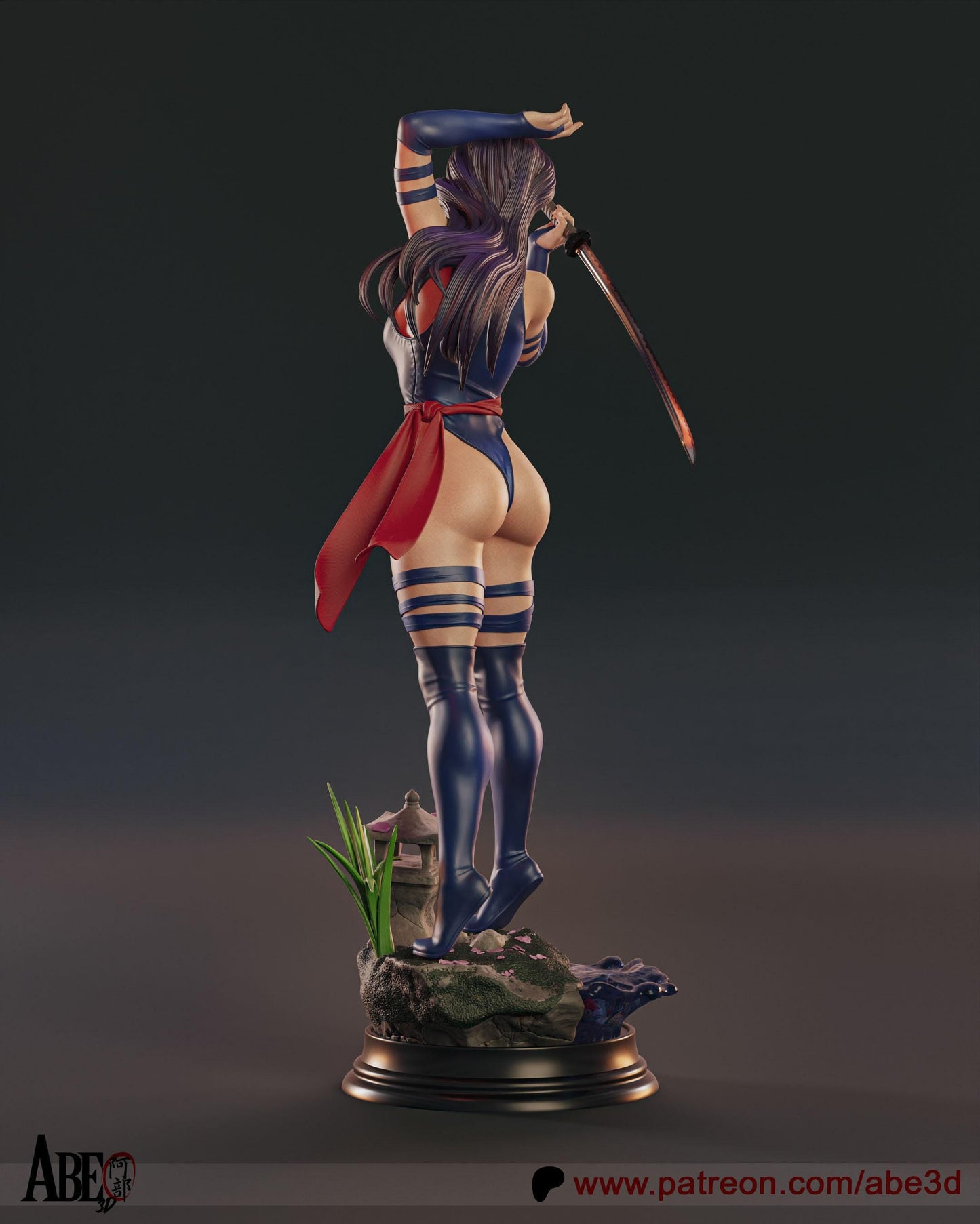 Psylocke 3D Print Collectible Statue: X-Men Telepathic Ninja Figure