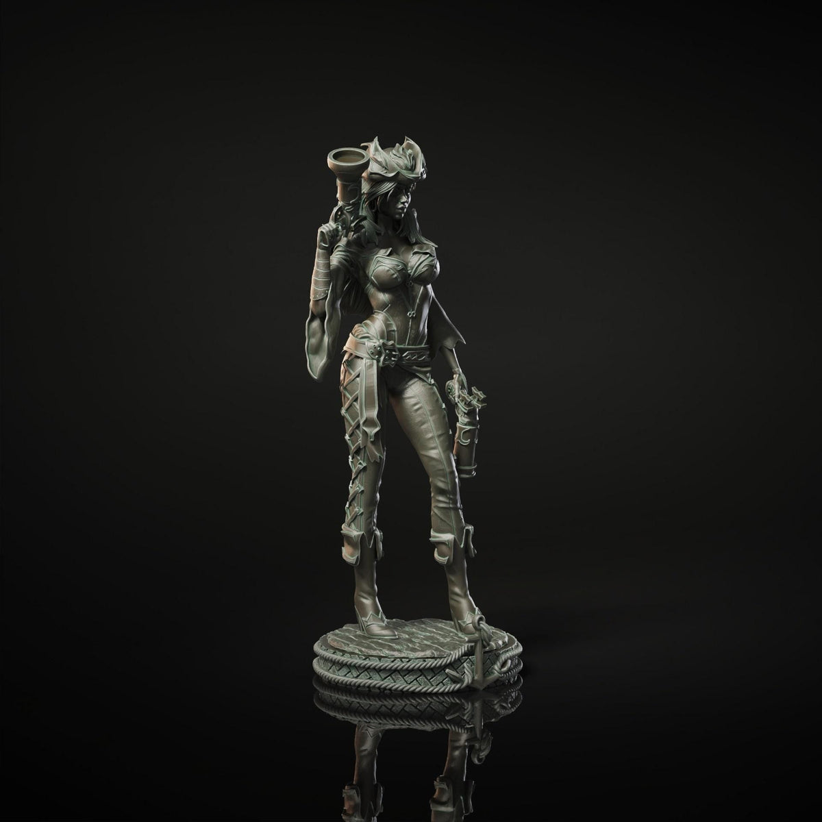 Miss Fortune NSFW 3D Printed Statue – Mature Pirate Hunter Resin Collectible, Made to Order for Adult Collectors & Fans
