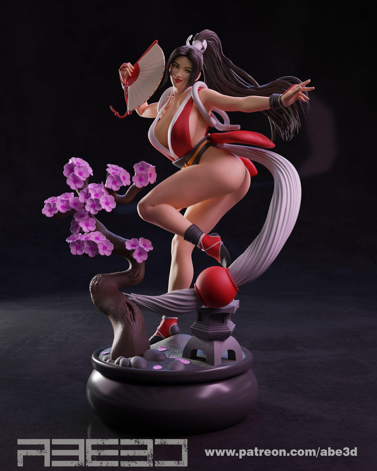 Mai Shiranui NSFW 3D Printed Statue – Mature Shrine Maiden Resin Collectible, Made to Order for Adult Collectors & Fans