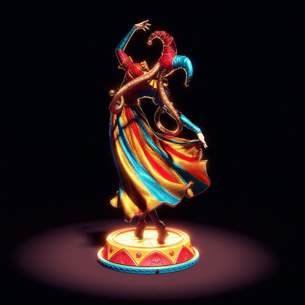 Jester Fantasy NSFW 3D Printed Statue – Mature Harlequin Resin Collectible, Made to Order for Adult Collectors & Fans