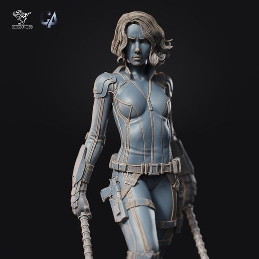 Stunning Black Widow 3D Printed Resin Fanart Statue: Detailed Marvel Superheroine Collectible Figure