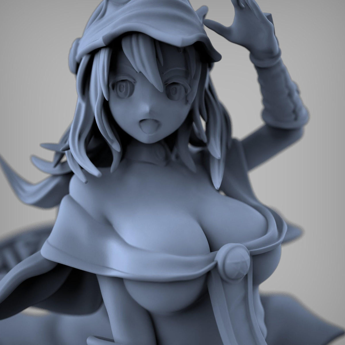Dark Magician Girl NSFW 3D Printed Statue – Mature Crescent Moon Resin Collectible, Made to Order for Adult Collectors