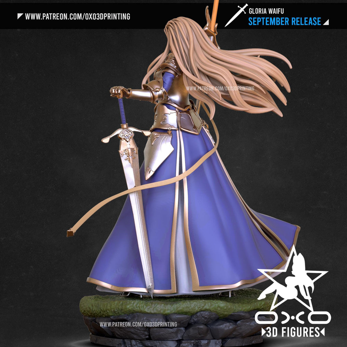 Gloria Warrior NSFW 3D Printed Statue – Mature Anime Maiden Resin Collectible, Made to Order for Adult Collectors & Fans