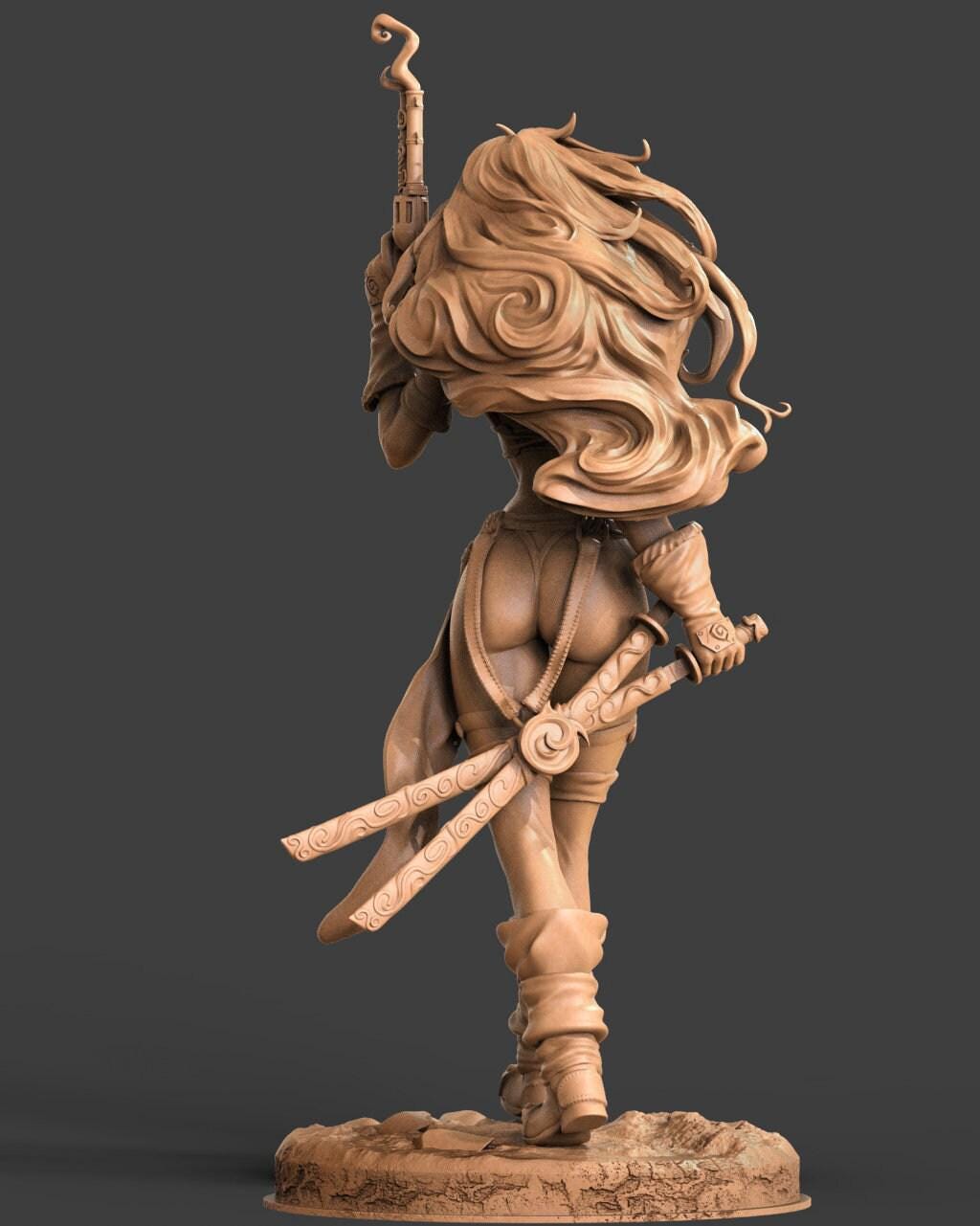 Red Monika NSFW 3D Printed Figure | Battle Chasers Comic Statue for Adult Collectors | Unpainted Resin Garage Kit
