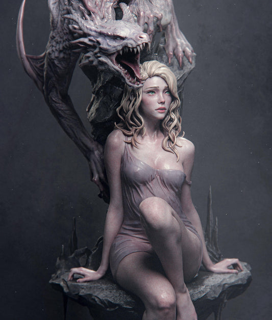 Elegy of the Wyrm 3D Printed Collectible Figure: Epic Dragon Fantasy Statue – High-Detail Resin Model