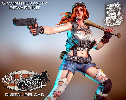 Black Betty, Collectible Miniature, 3D Printed miniature, cyberpunk model, cyberpunk 3d model, 35mm
