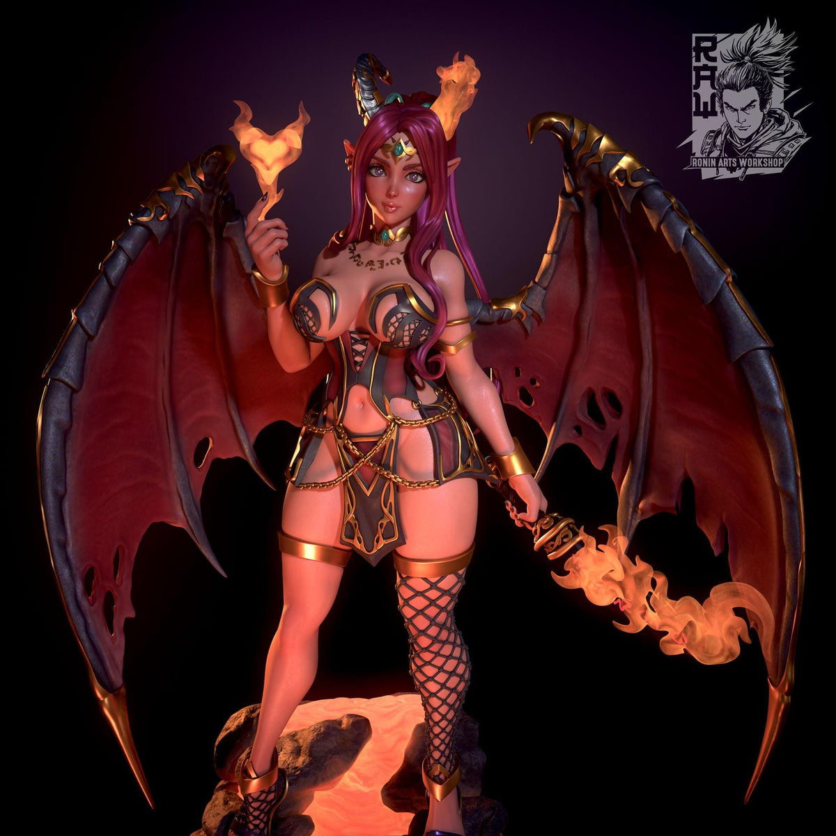 Voxlyn Succubus NSFW 3D Printed Statue – Mature Pin-Up Demoness Resin Collectible, Made to Order for Adult Collectors