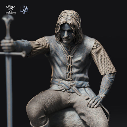 Aragorn Hand-Painted 3D Printed Statue - Iconic Lord of the Rings Collectible Figure, King of Gondor