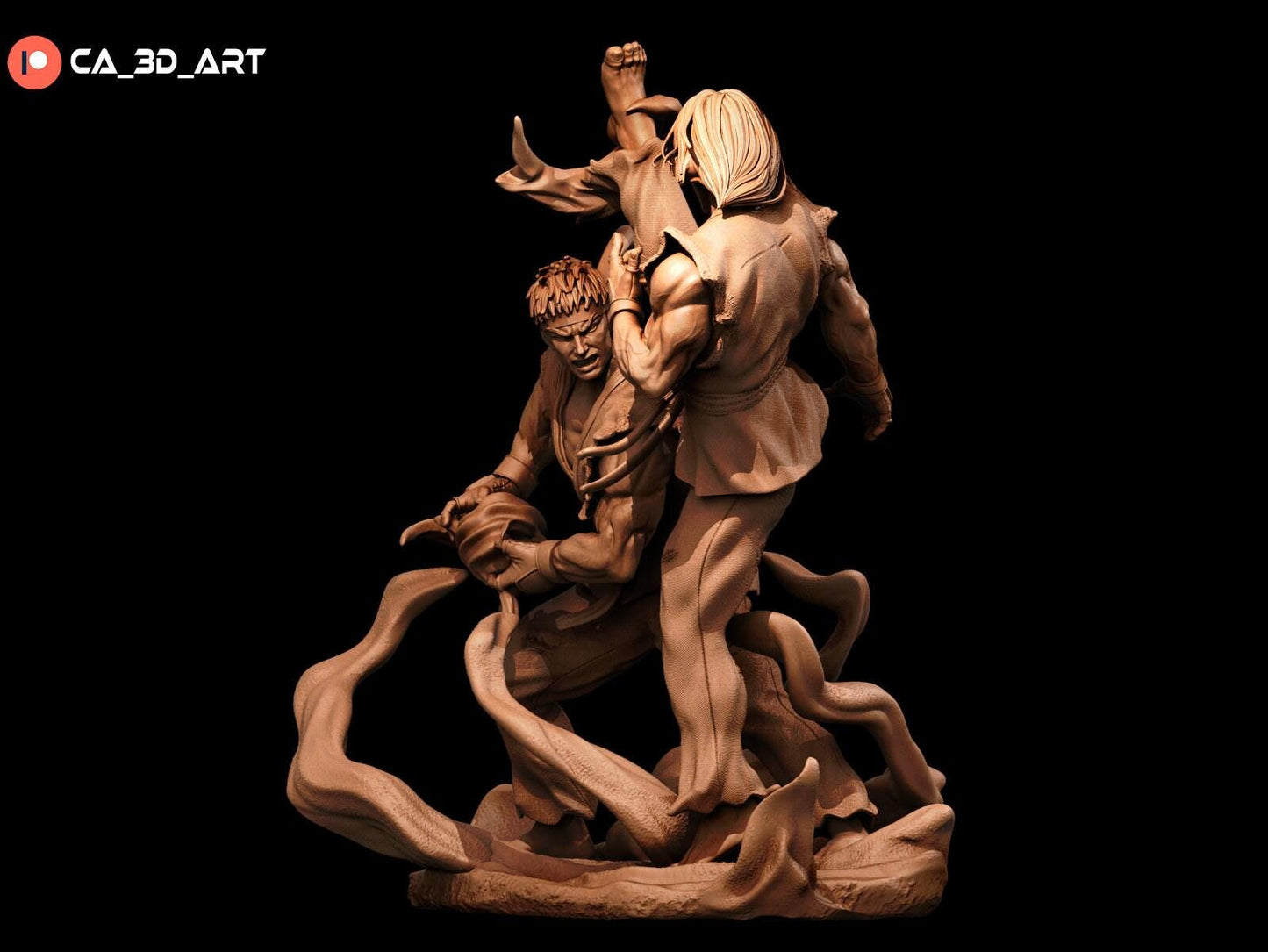 Ken and Ryu Street Fighter Collectible Resin Statues – Painted & Unpainted 3D Printed Model Kits