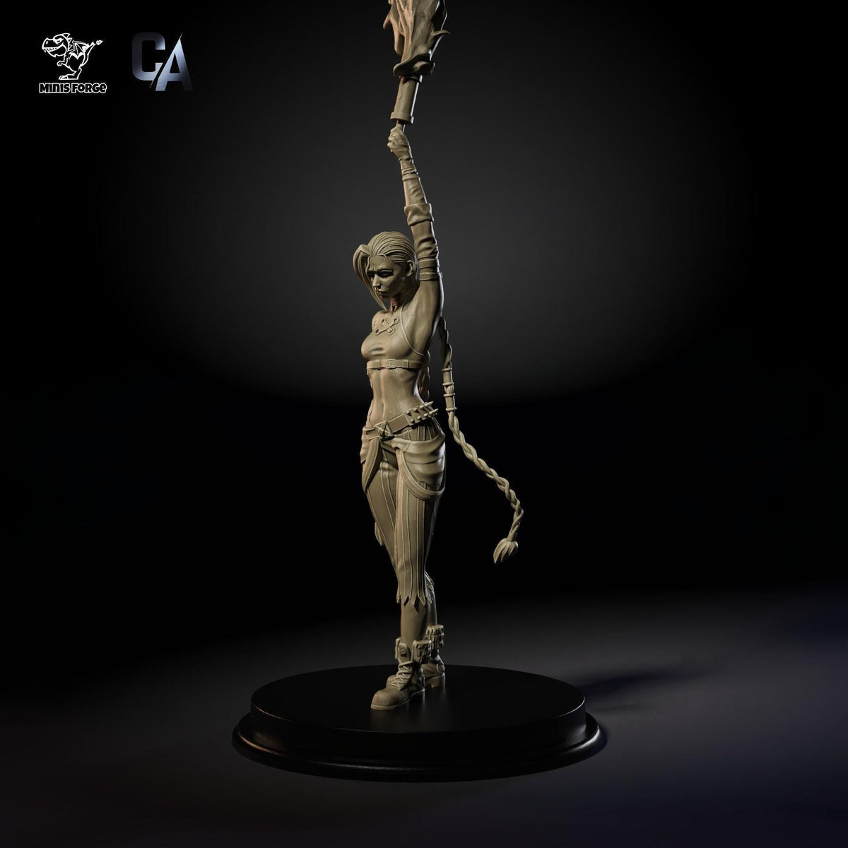Jinx NSFW 3D Printed Statue – Mature Pigtailed Rebel Resin Collectible, Made to Order for Adult Collectors and Hobbyists