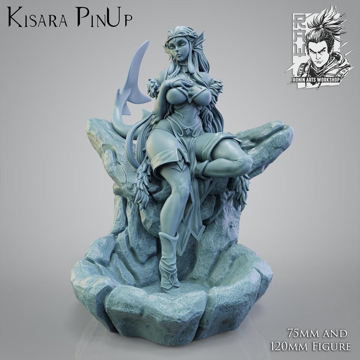 Mermaid Kisara NSFW 3D Printed Statue – Mature Pin-Up Art Resin Collectible, Made to Order for Adult Collectors & Fans