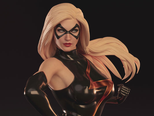 Captain Marvel NSFW 3D Printed Statue – Mature Cosmic Hero Resin Collectible, Made to Order for Adult Collectors & Fans