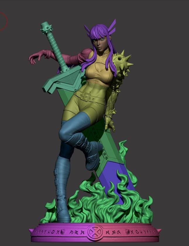 Magik 3D Printed Collectible Miniature Statue: X-Men Heroine Figure