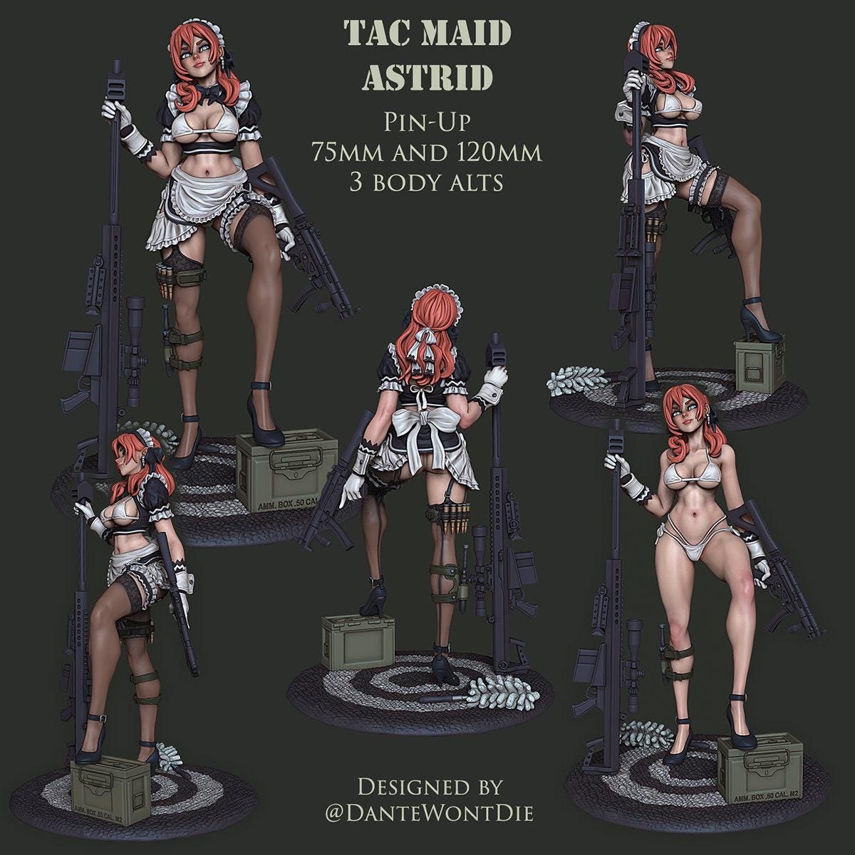 Astrid Pinup NSFW 3D Printed Statue – Mature Pin-Up Art Resin Collectible, Made to Order for Adult Collectors & Fans