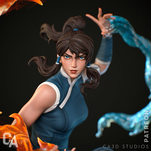 Master the Elements: Exquisite Avatar Korra 3D Printed Statue Collectible – Legend of Korra Fan Figure