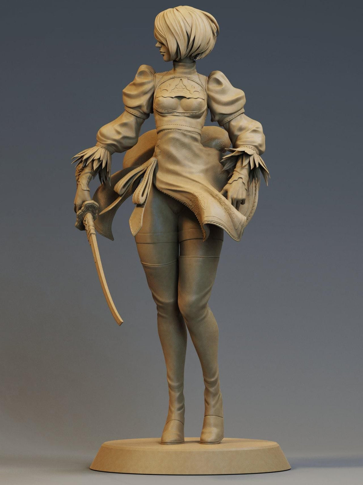 Nier Automata 2B NSFW 3D Printed Statue – Mature YoRHa Android Resin Collectible, Made to Order for Adult Collectors
