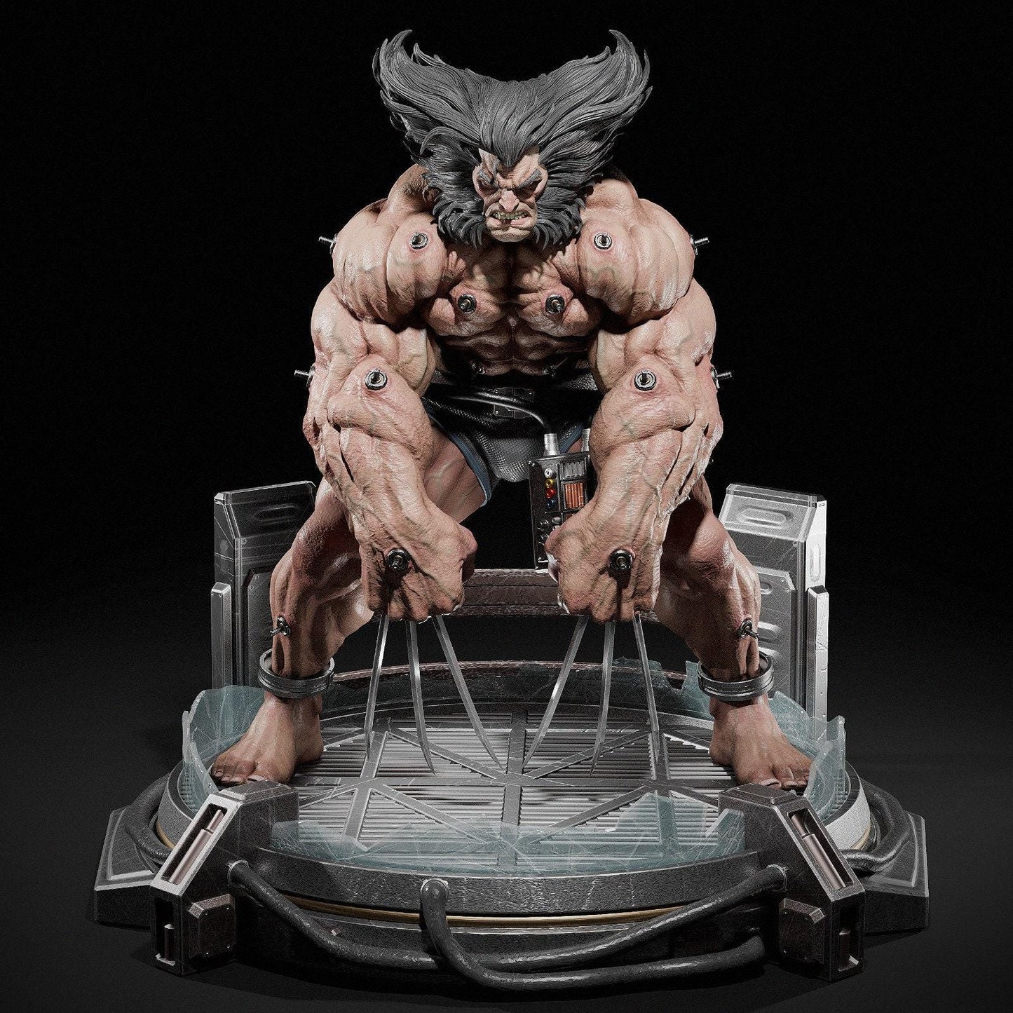 Detailed Wolverine Weapon X 3D Printed Miniature Statue: Classic Marvel X-Men Fan Art Collectible