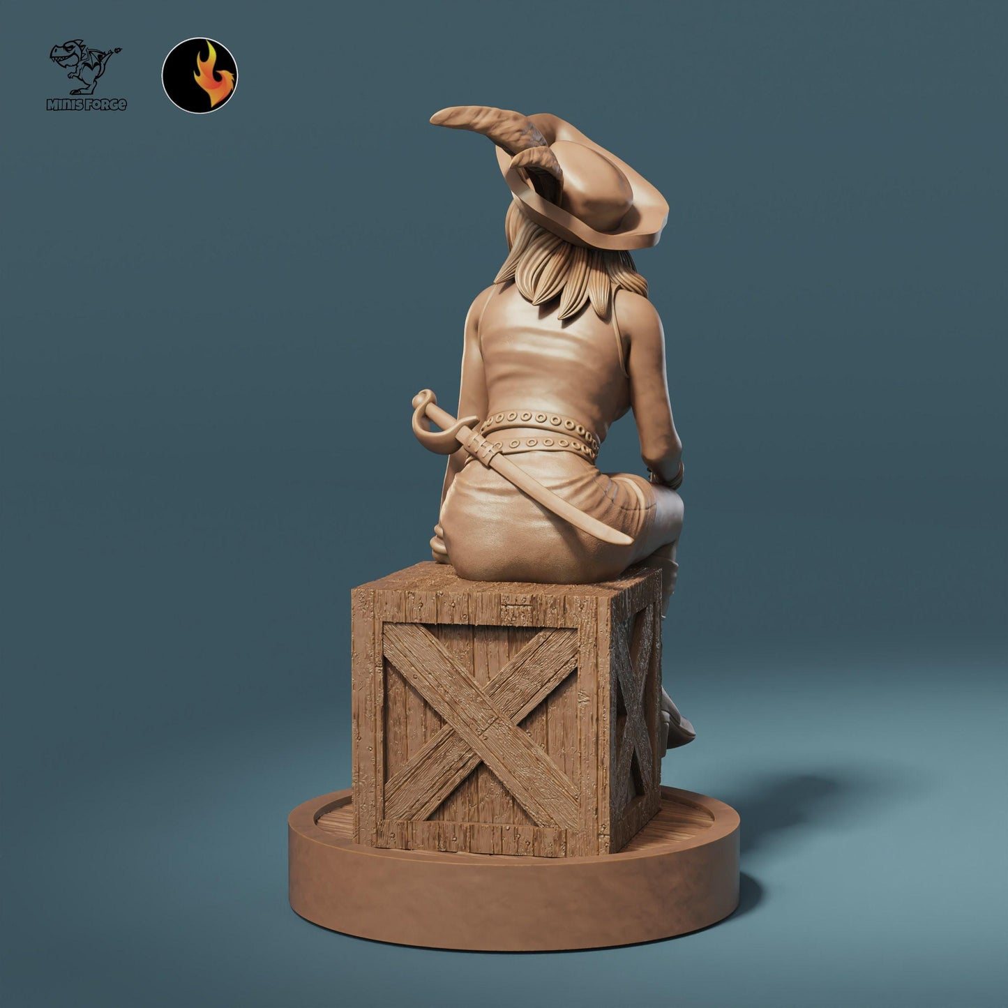 Pirate Girl Fantasy Miniature - Sail the High Seas in TTRPGs, RPGs, DnD, Pathfinder, and Tabletop Games