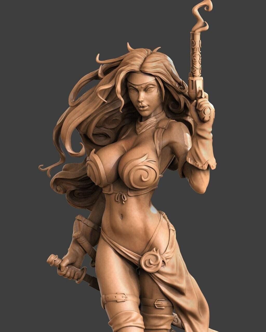 Red Monika Battle Chasers NSFW 3D Printed Statue – Mature Comic Resin Collectible, Made to Order for Adult Collectors