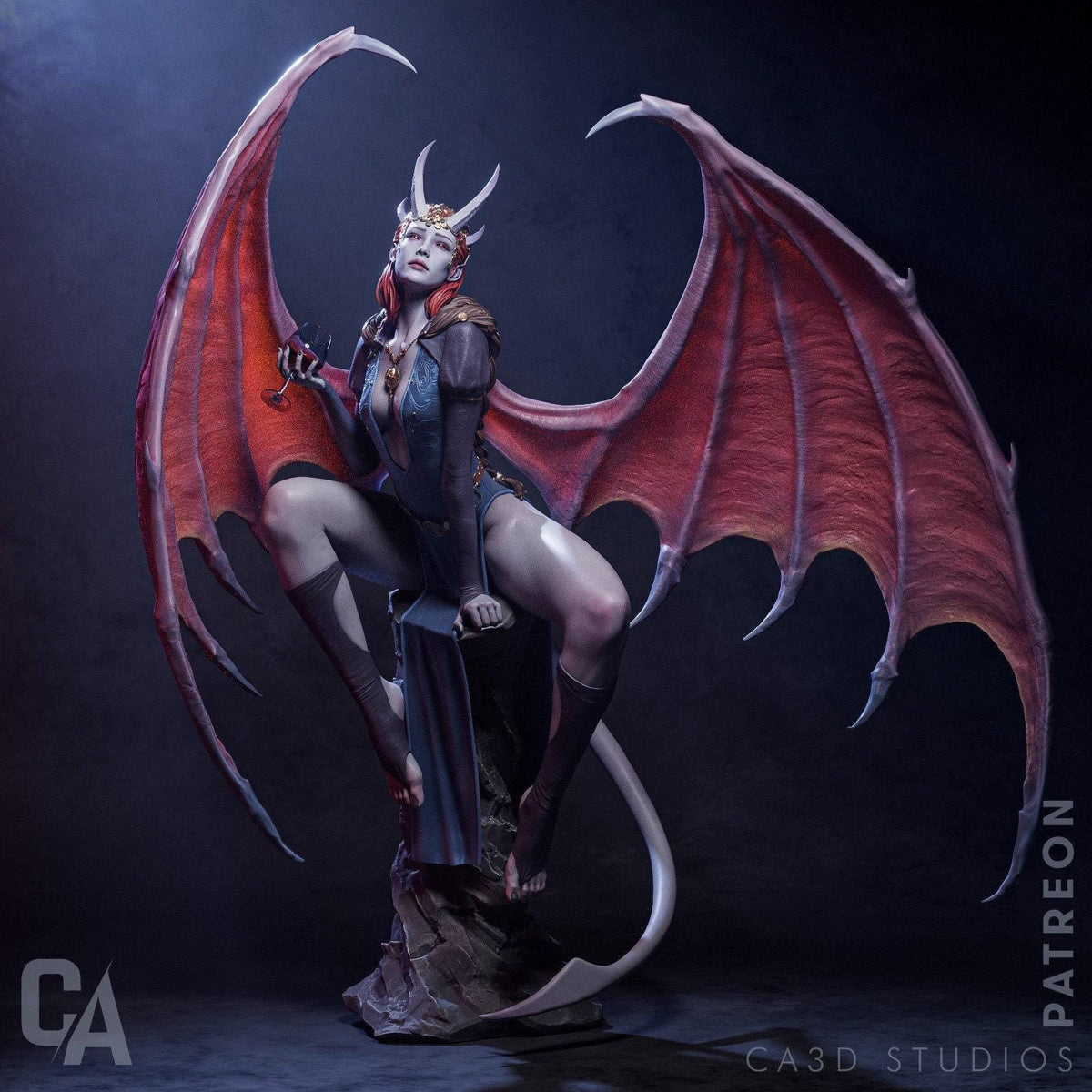 Mizora NSFW 3D Printed Statue – Mature Baldur's Gate 3 Cambion Resin Collectible, Made to Order for Adult Collectors