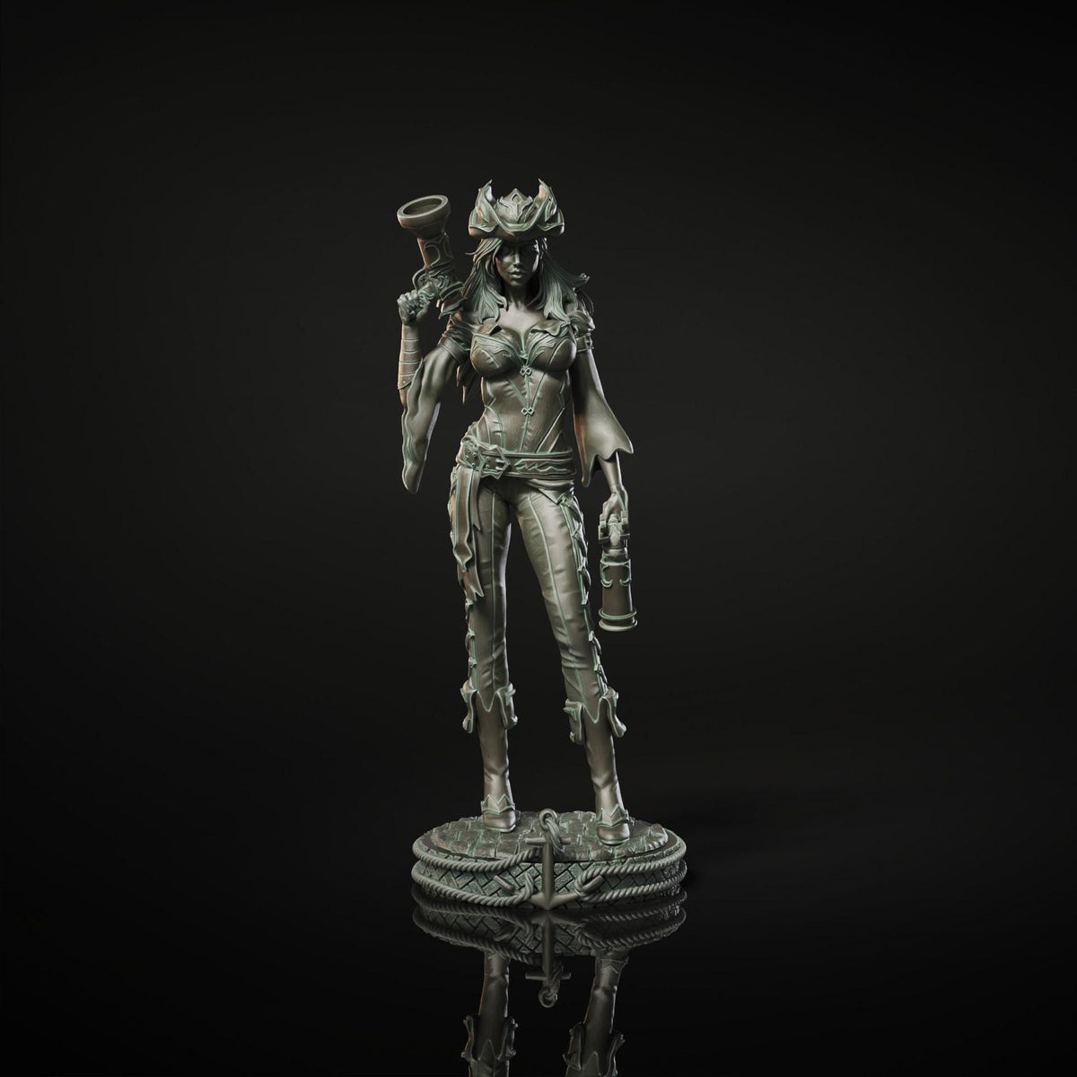 Miss Fortune NSFW 3D Printed Statue – Mature Pirate Hunter Resin Collectible, Made to Order for Adult Collectors & Fans
