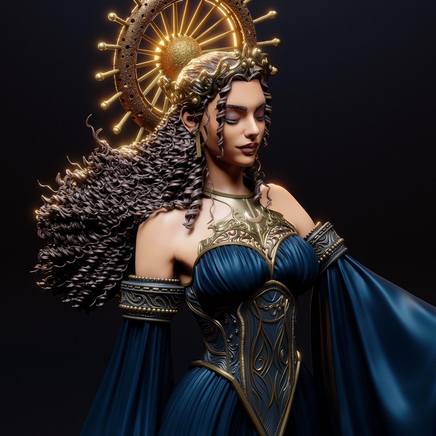 Goddess of Night: Nyx Collectible Statue – Hand-Painted 3D Resin Figure for Mythology Fans