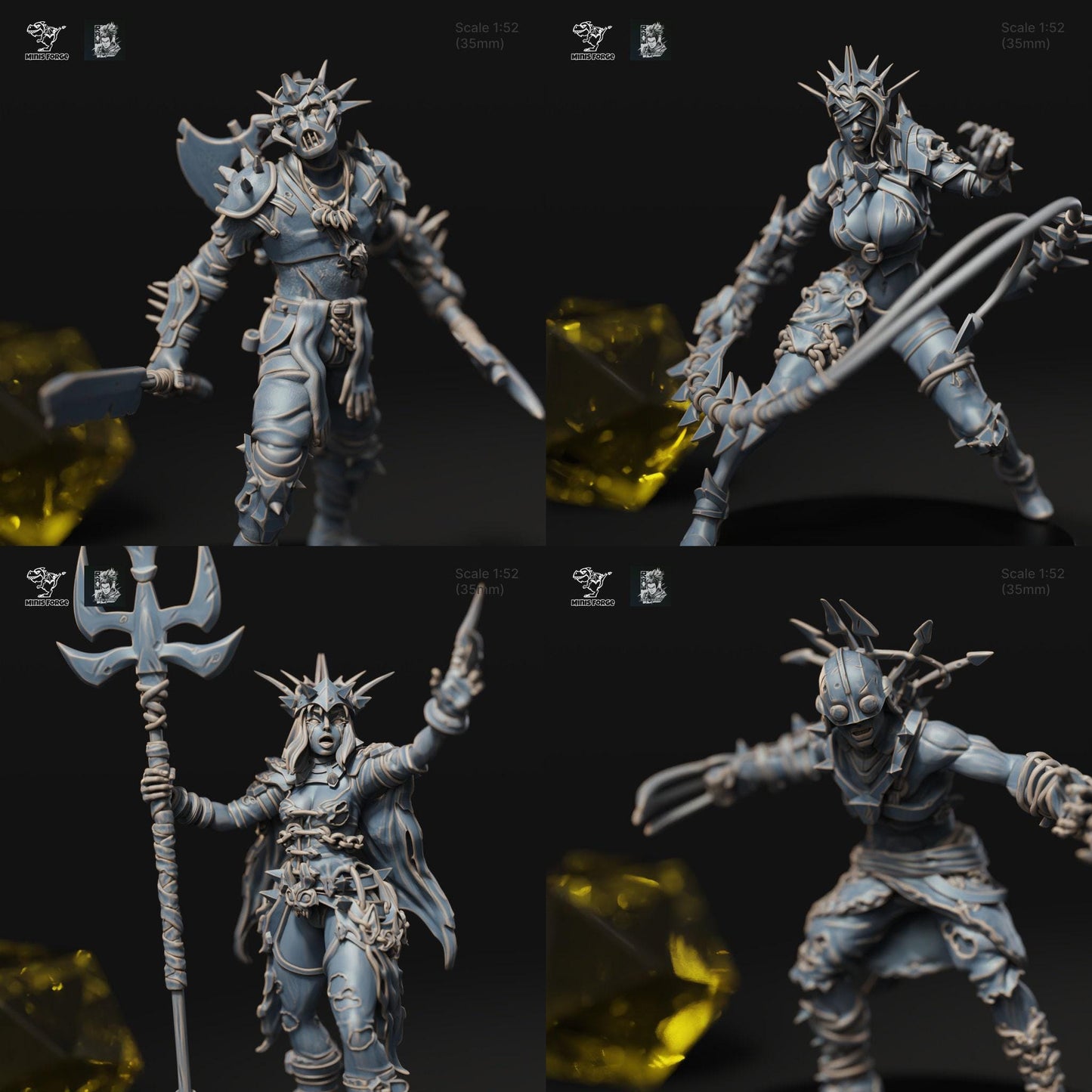 Stone Crow Bandits Warband: Command the Shadows with 3D-Printed Miniatures in 35mm Scale for DnD, Pathfinder, and Collectible Miniatures