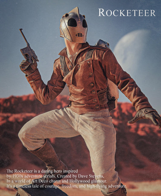 The Rocketeer Collectible Statue Hand-Painted 3D Resin Figure - Ready-to-Display Retro Hero, Pulp Adventure Art