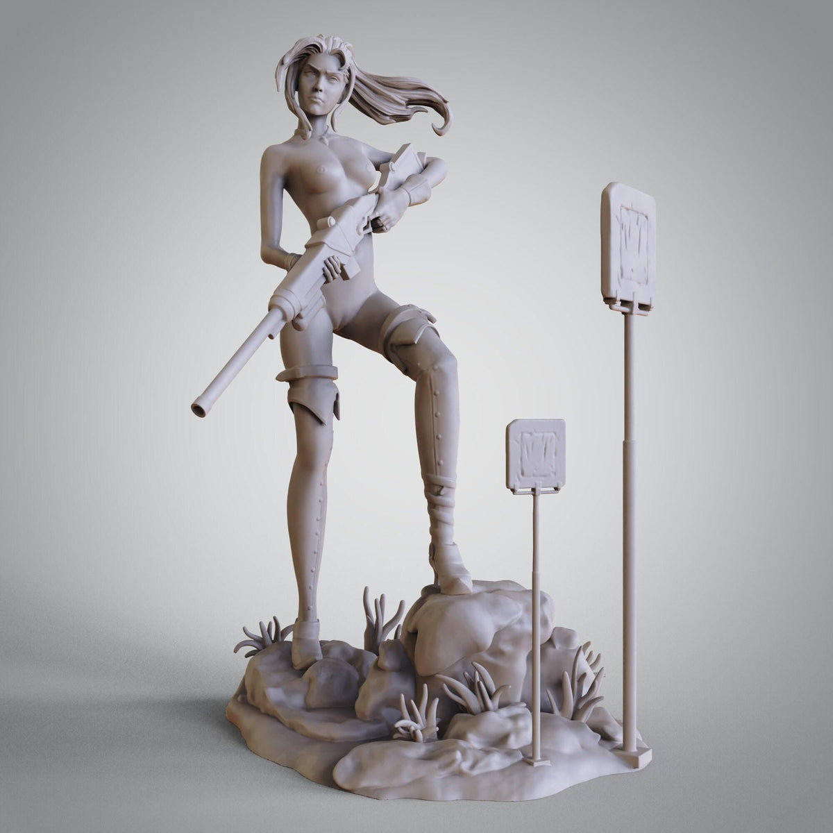 Caitlyn Kiramman NSFW 3D Printed Statue – Mature Enforcer Marksman Resin Collectible, Made to Order for Adult Collectors