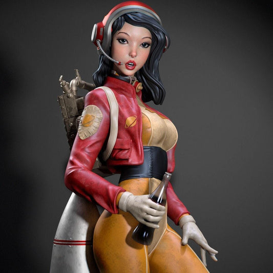3D Print Retro Astronaut Statue - Pin Up Space Collectible Miniature, painted Figure - Unique Gift Idea