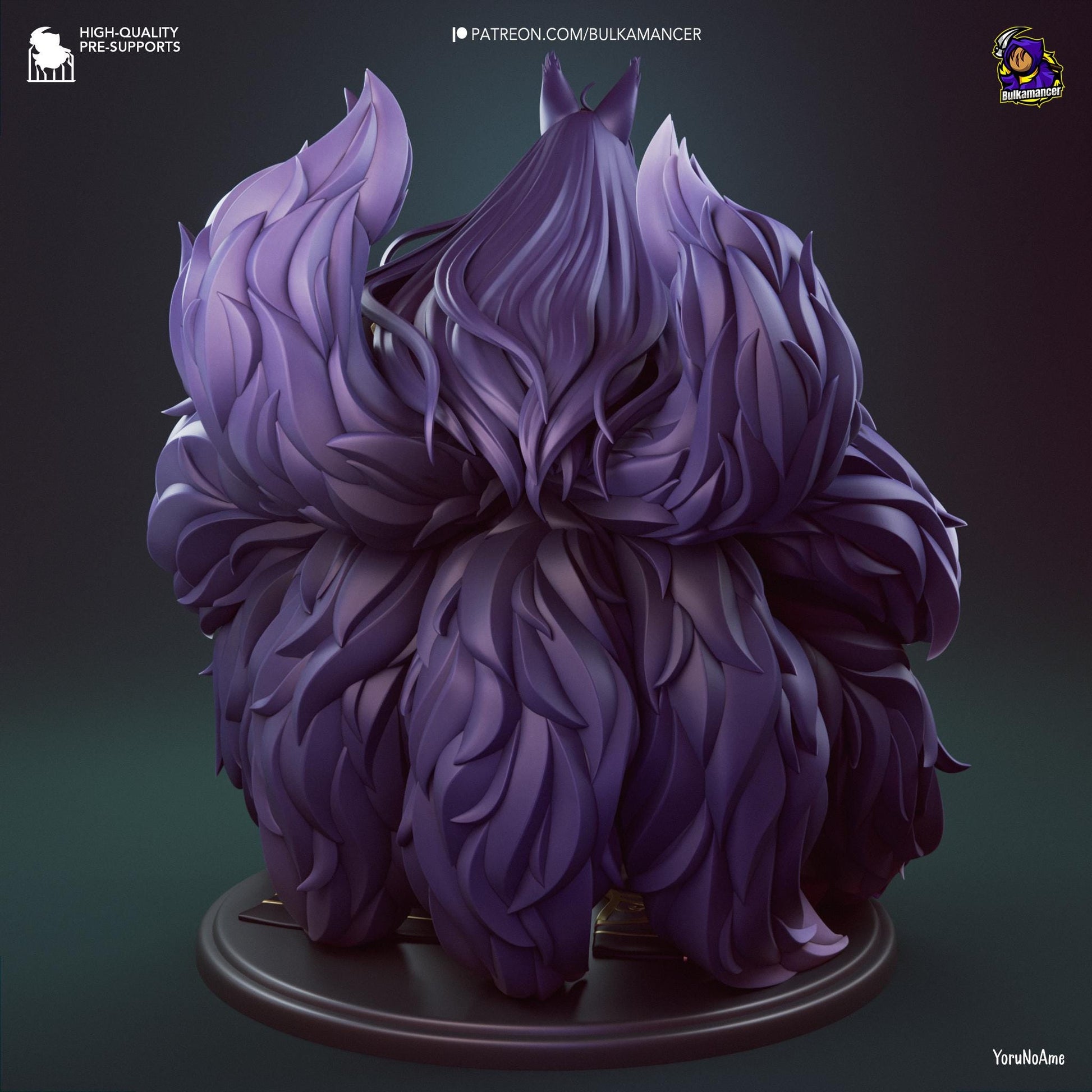 a purple dog is sitting on a pedestal