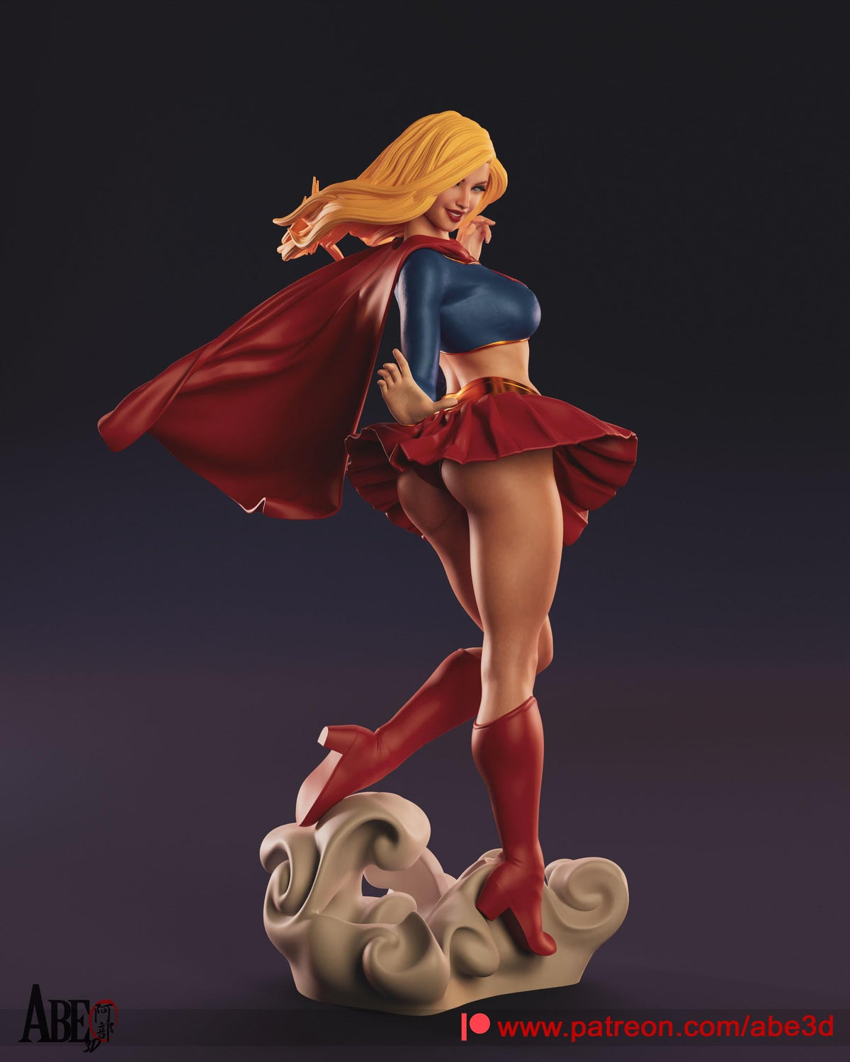 Supergirl NSFW 3D Printed Statue – Mature DC Superheroine Resin Collectible, Made to Order for Adult Collectors & Fans