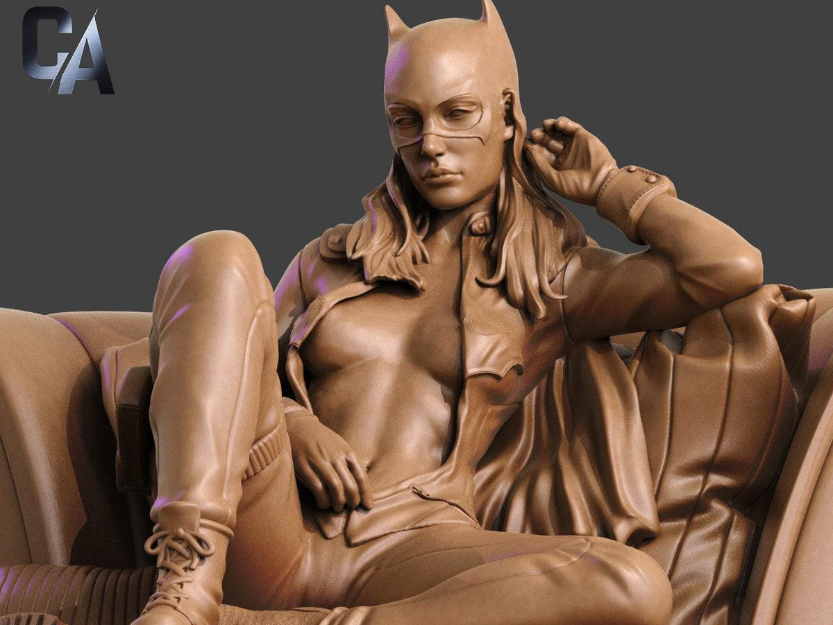 Batwoman NSFW 3D Printed Statue – Mature Gotham Vigilante Resin Collectible, Made to Order for Adult Collectors & Fans
