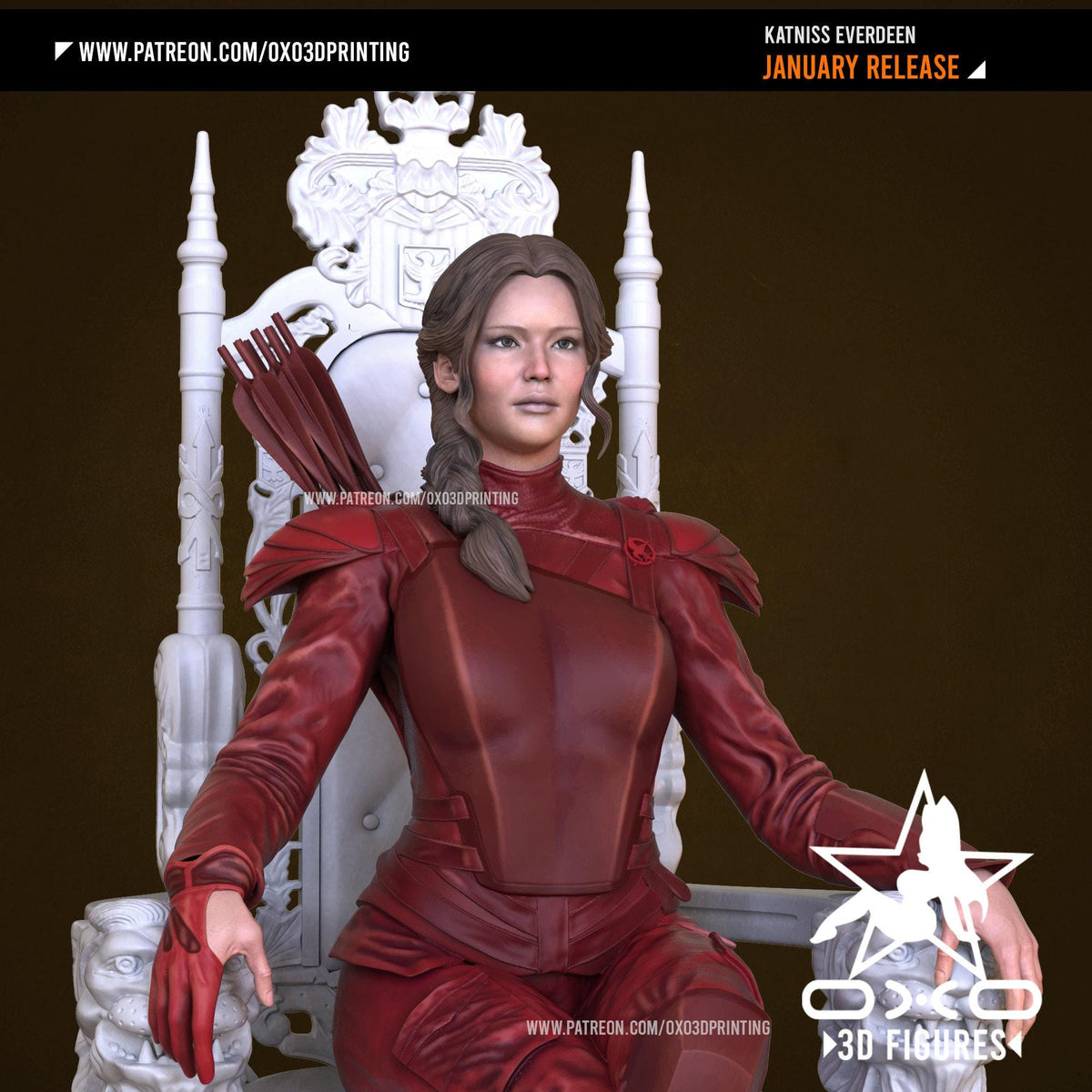 Katniss Everdeen NSFW 3D Printed Statue – Mature Hunger Games Resin Collectible, Made to Order for Adult Collectors