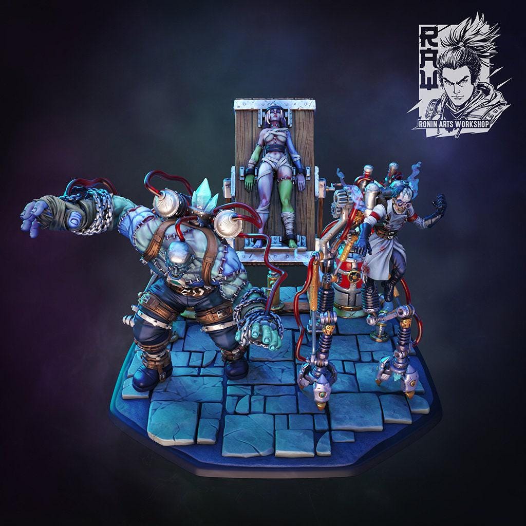 Frankenstein's Lab Diorama: Recreate the Iconic Scene of Scientific Creation 3D-Printed Miniature