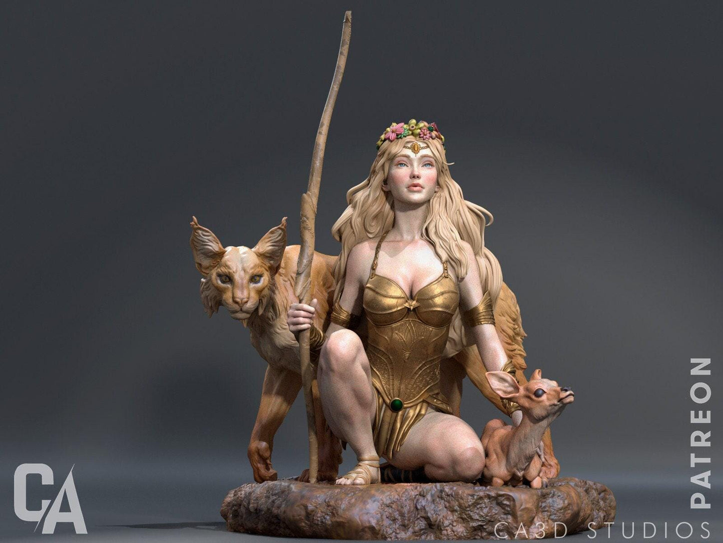 Artemis Goddess of Hunt 3D Printed Statue - Greek Mythology Collectible Figure with NSFW Option