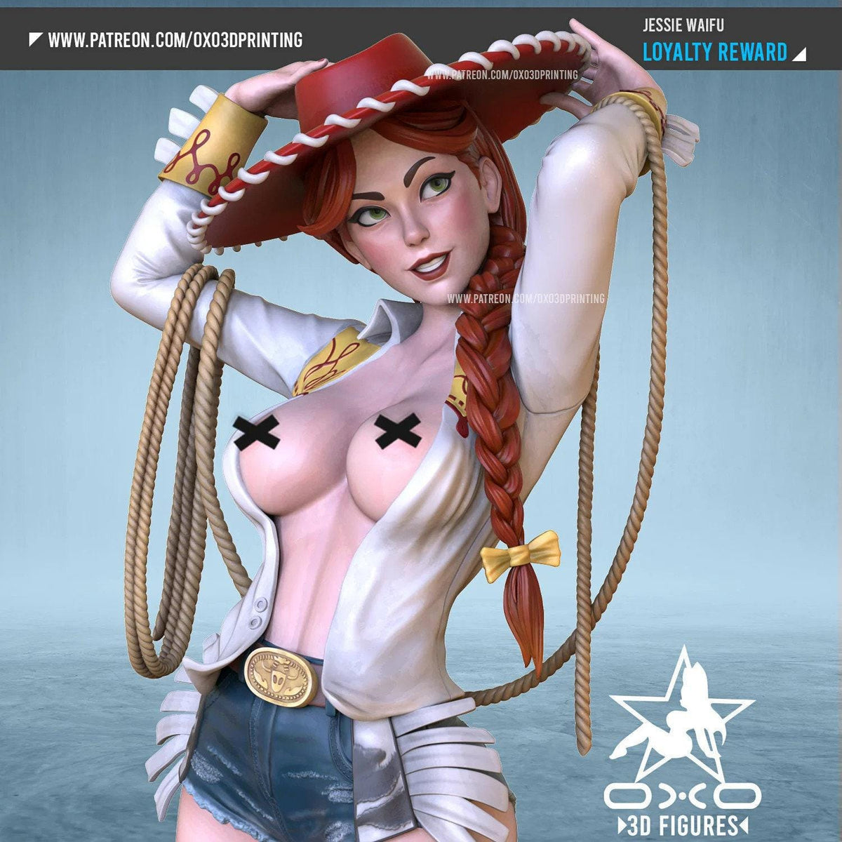 Jess Waifu NSFW 3D Printed Statue – Mature Anime Fan Art Resin Collectible, Made to Order for Adult Collectors & Fans
