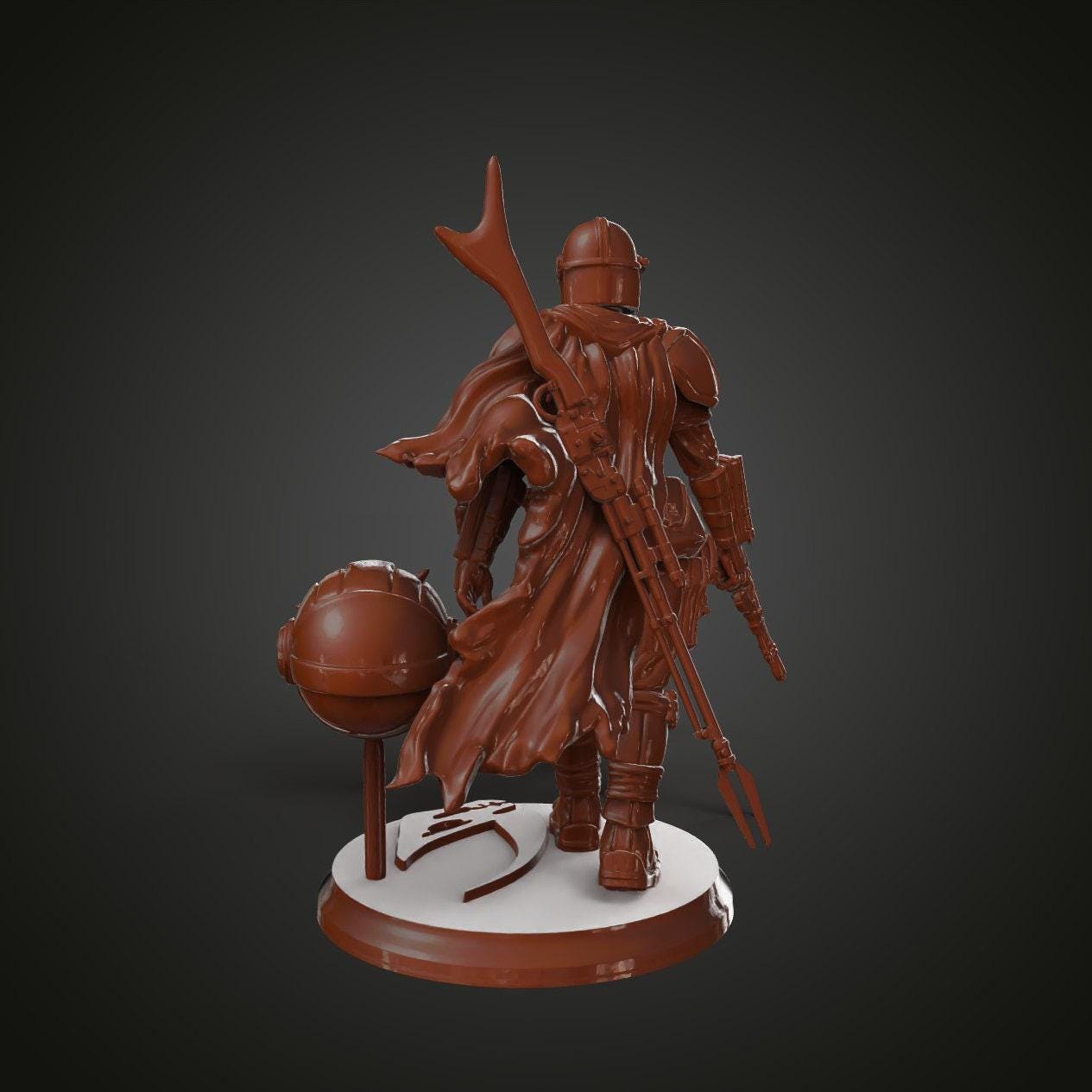 Bounty Hunter with Companion Collectible Fanart Miniature, 3d Print, 3d Printed Miniature