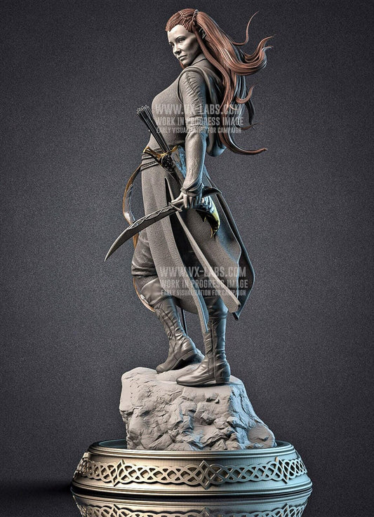 Exclusive Tauriel 3D Printed Statue: Detailed Fantasy Fan Art Collectible - Optional NSFW Variant Available