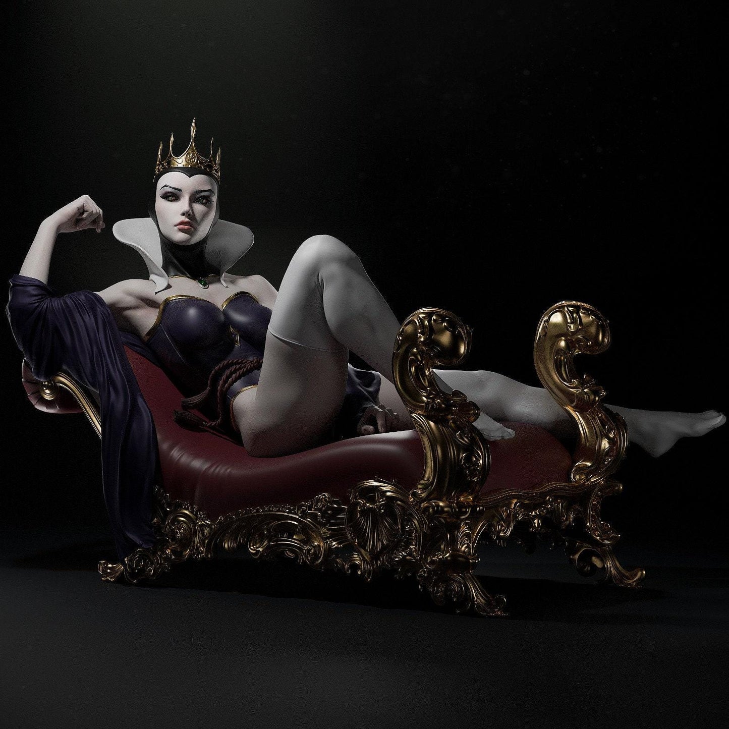Immerse in Darkness: Evil Queen 3D Printed Statue – A Must-Have Collectible Figure for Adult Fans (NSFW)