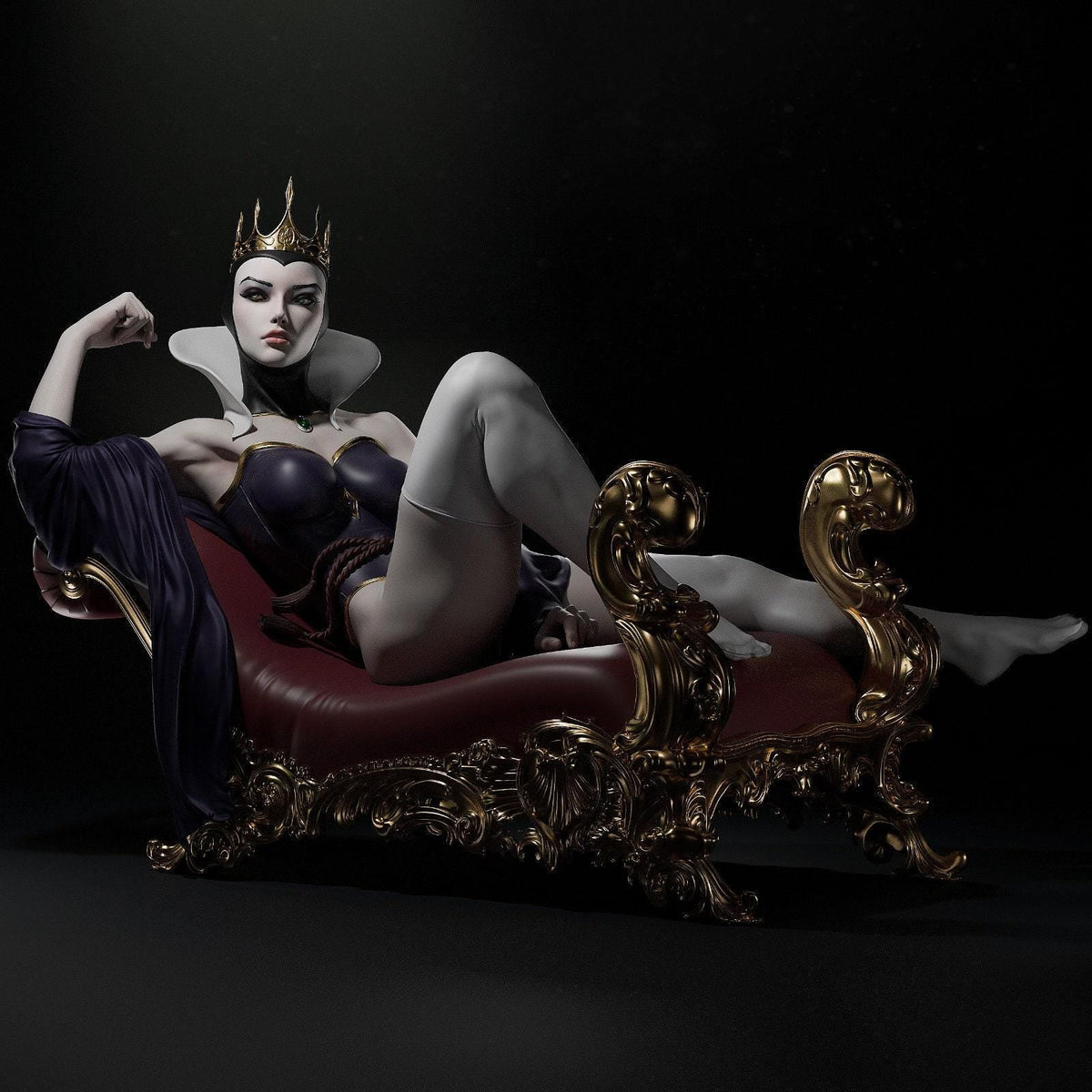 Evil Queen NSFW 3D Printed Statue – Mature Dark Fairy Tale Resin Collectible, Made to Order for Adult Collectors & Fans