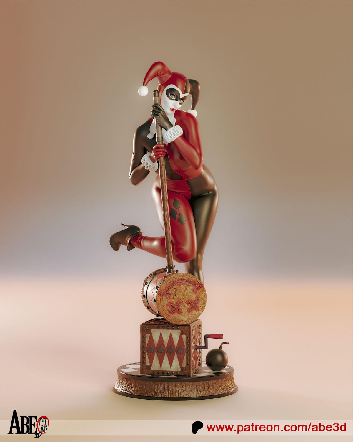 Harley Quinn NSFW 3D Printed Statue – Mature DC Anti-Hero Icon Resin Collectible, Made to Order for Adult Collectors