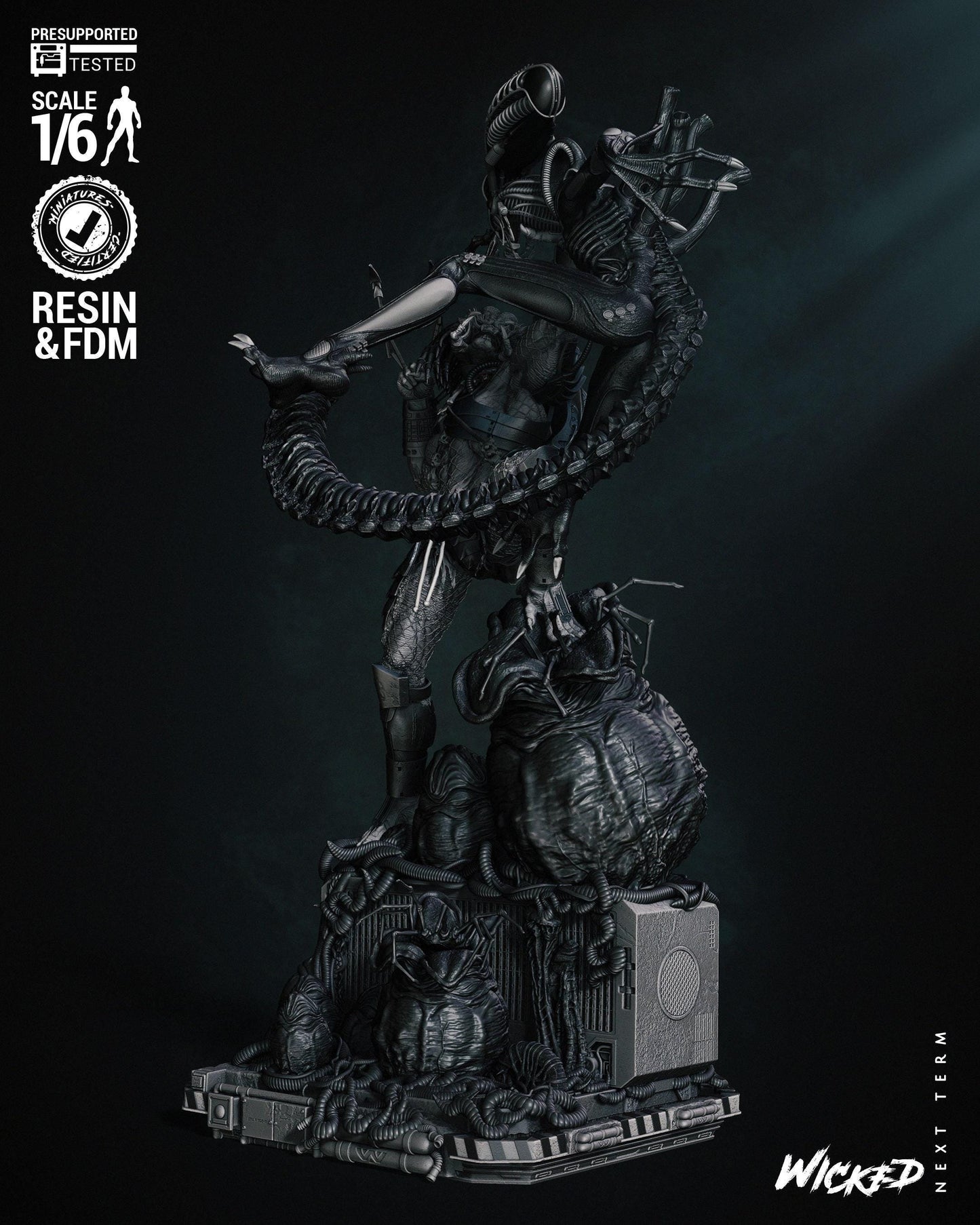 Alien vs Predator 3d print Collectible Miniature statue figure gift idea for man woman painter painted scale 1\12