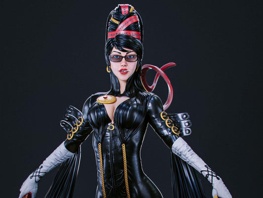 Bayonetta Hand-Painted 3D Resin Statue - Ready-to-Display Mystic Siren, Umbra Witch Art, Bayonetta Series Collectible, Scsle 1:10
