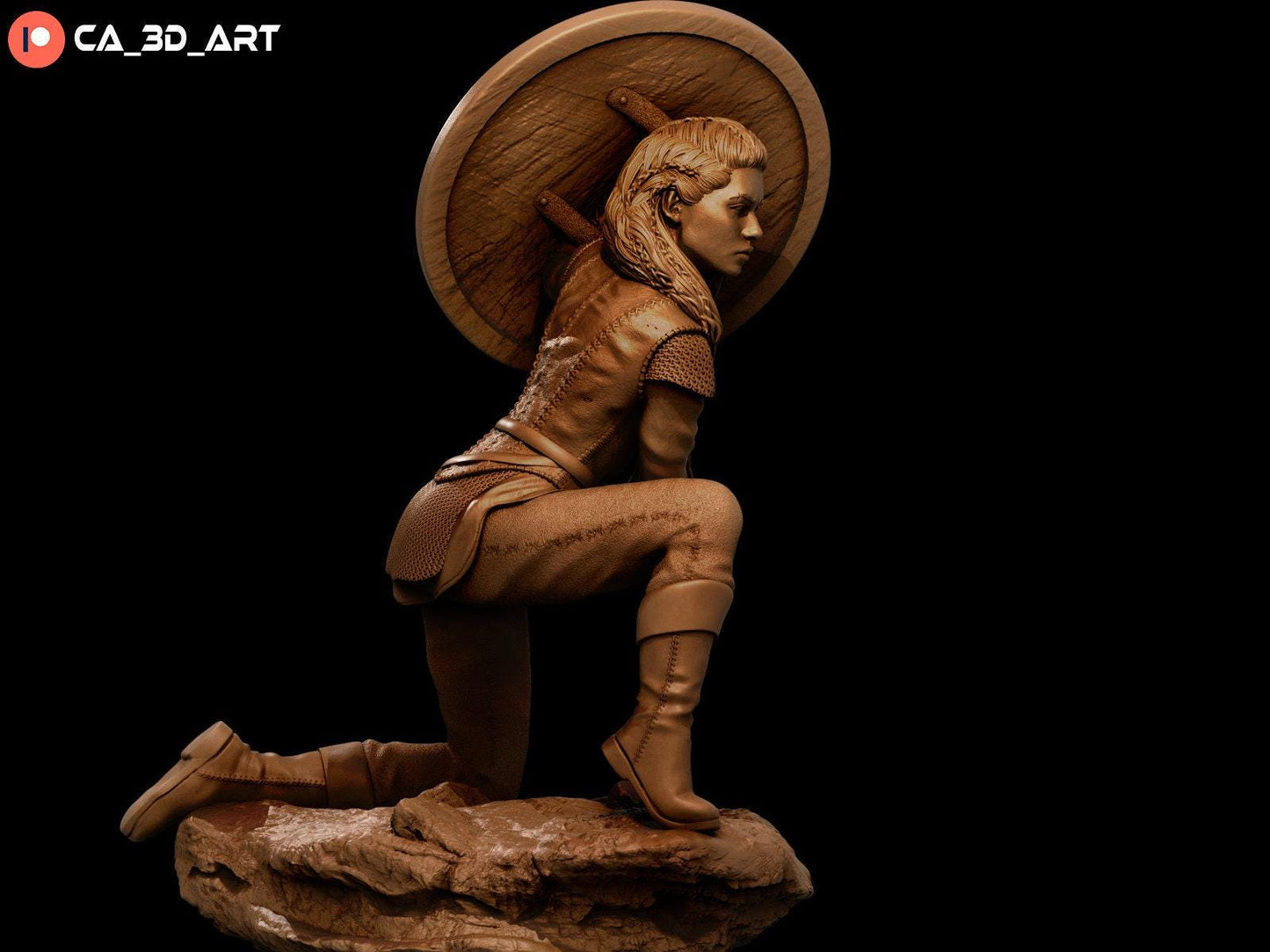 Lagertha Painted 3D Print Statue - Viking Shieldmaiden Collectible Figure with NSFW Option