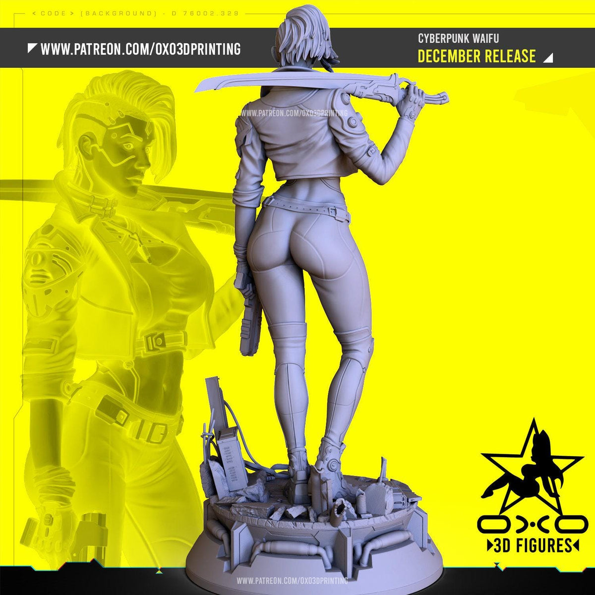 Cyberpunk Waifu NSFW 3D Printed Statue – Mature Sci-Fi Figure Resin Collectible, Made to Order for Adult Collectors