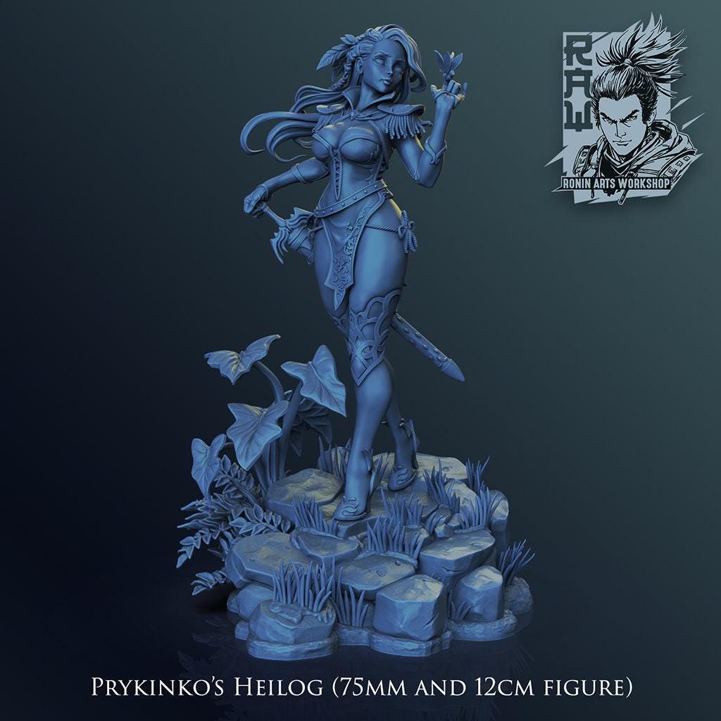 Pinup Heilog NSFW 3D Printed Statue – Mature Fantasy Knight Resin Collectible, Made to Order for Adult Collectors & Fans