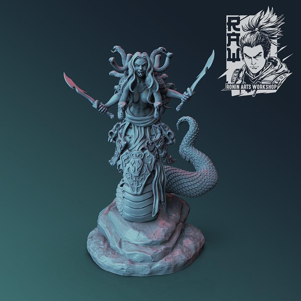 Gorgon Mini Boss Scynthia NSFW 3D Printed Statue – Mature DnD Boss Resin Collectible, Made to Order for Adult Collectors