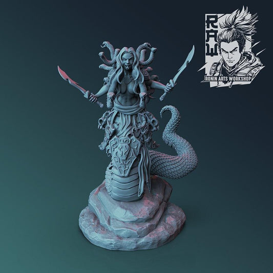 Gorgon Mini Boss Scynthia NSFW 3D Printed Statue – Mature DnD Boss Resin Collectible, Made to Order for Adult Collectors